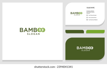 Bamboo logo template. Green bamboo trees vector design. Bamboo stem logotype - Shutterstock ID 2394041341