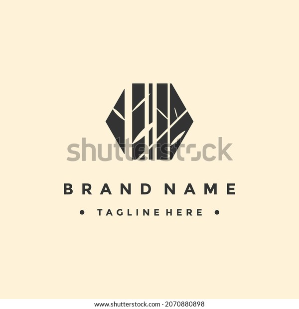 Bamboo logo template. Green bamboo trees vector\
design. Bamboo stem\
logotype