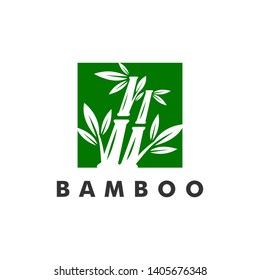 Bamboo logo template, nature forest icon design - vector