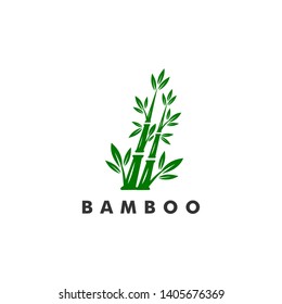 Bamboo logo template, nature forest icon design - vector
