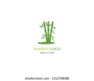 Bamboo logo template vector icon illustartion