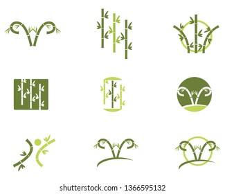 Bamboo Logo Template vector icon illustration design