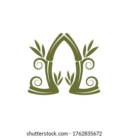 Bamboo Logo Template vector icon illustration design