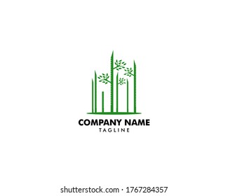 Diseño Ilustración de iconos de la plantilla del logotipo de bambú