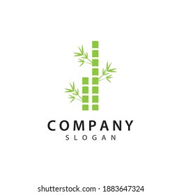 Diseño de iconos vectoriales de la plantilla de logotipo de bambú