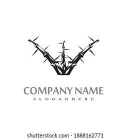 Bamboo Logo Template vector icon illustration design