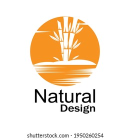 Diseño del icono de la plantilla de logotipo de bambú