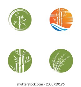 Diseño del icono de la plantilla de logotipo de bambú