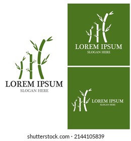 Diseño del icono de la plantilla de logotipo de bambú