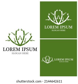 Diseño del icono de la plantilla de logotipo de bambú