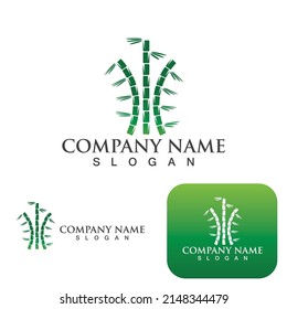 Bamboo Logo Template vector icon illustration design