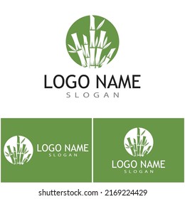 Diseño del icono de la plantilla de logotipo de bambú