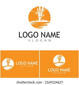 Diseño del icono de la plantilla de logotipo de bambú