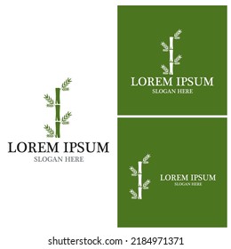 Diseño del icono de la plantilla de logotipo de bambú