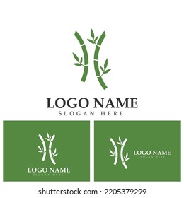 Bamboo Logo Template vector icon illustration design