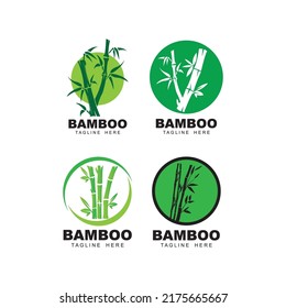 Bamboo logo vector icon illustration design
