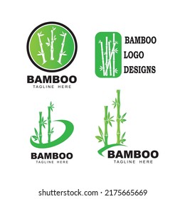 Bamboo logo vector icon illustration design