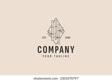 bamboo logo vector icon illustration
