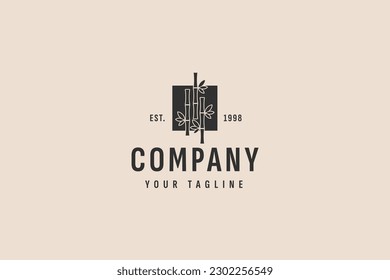 bamboo logo vector icon illustration
