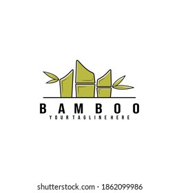 Diseño de ilustraciones vectoriales con logotipo de bambú, producto de bambú