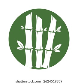 Bamboo Logo vector illustration icon. Panda Food Green Plant Vector.