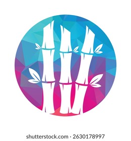 Bamboo Logo vector illustration icon. Panda Food Green Plant Vector.
