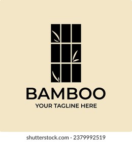 Bamboo logo vector simple illustration template icon graphic design