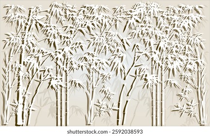 Bamboo long tree leaves wallpaper natural forest