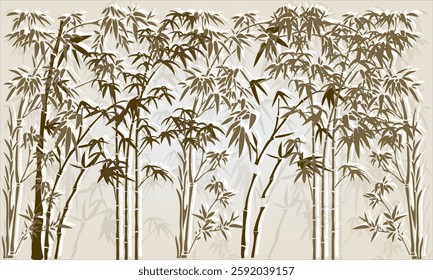 Bamboo long tree leaves wallpaper natural forest