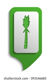 Bamboo map sign icon in cartoon style on white background