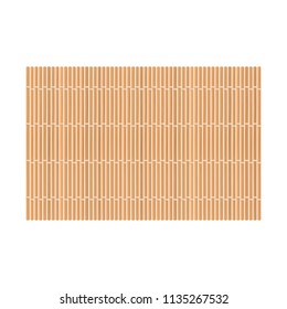 Bamboo mat. Isolated. Vector illustration.