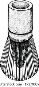 Bamboo matcha tea whisk. Chasen for japan green matcha tea vectror illustration.