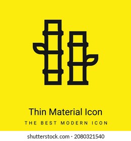 Icono mínimo de material amarillo brillante de bambú