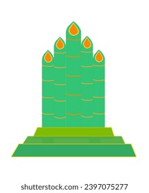 Ein Bambus-Denkmal wurde geschaffen, um sich an den Kampf der indonesischen Helden zu erinnern, die gespitzten Bambus als Waffen benutzten.