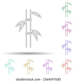 Bamboo multi color icon. Simple thin line, outline vector of spa icons for ui and ux, website or mobile application