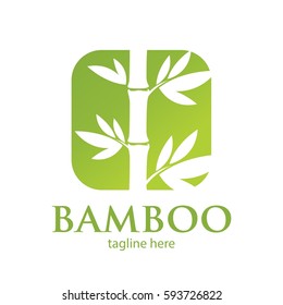 Logotipo de la naturaleza del bambú 