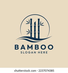 bamboo nature vintage minimalist logo vector illustration design
