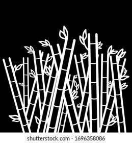 bamboo on black background, vector background ilustration