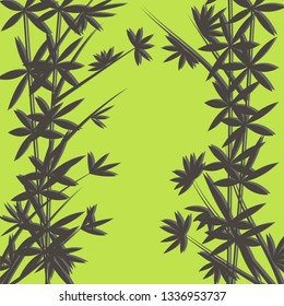 Bamboo on green background