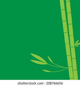 bamboo on green background