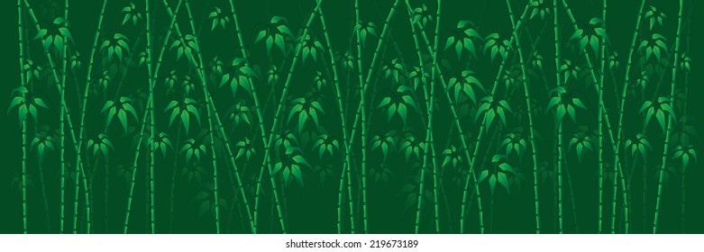bamboo on green vector background 