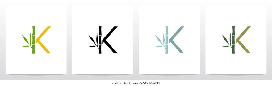 Bamboo On Letter Initial Logo Design K 