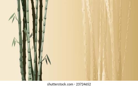 bamboo on yellow background for a letter or to write your own text