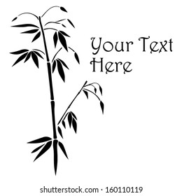 Bamboo oriental ink style vector illustration