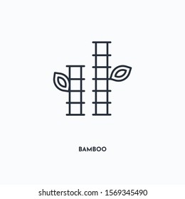 Bamboo outline icon. Simple linear element illustration. Isolated line Bamboo icon on white background. Thin stroke sign can be used for web, mobile and UI.