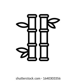 Bamboo with outline icon vector 
