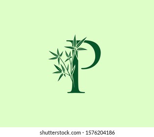 Bamboo P Letter logo icon design