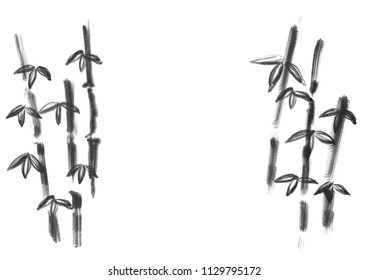 Bamboo painting of ink painting