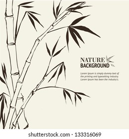 Bamboo Painting. Vector illustration, contains transparencies, gradients and effects.