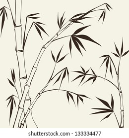 Bamboo Painting. Vector illustration, contains transparencies, gradients and effects.